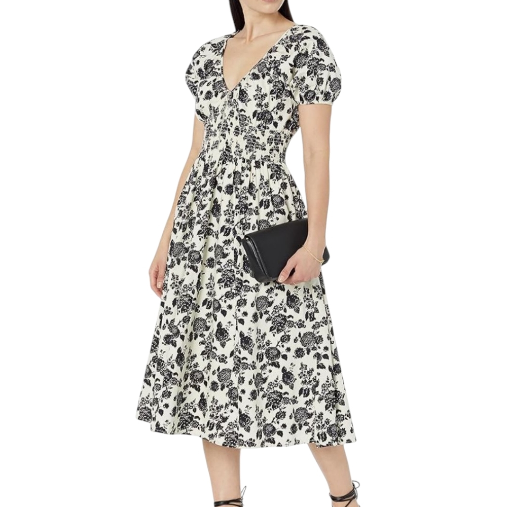 The‎ Drop Womens Size XS Daksha Milkmaid Smocked Babydoll Cottagecore Dress